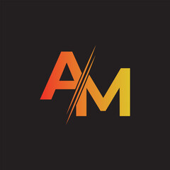 letters AM monogram logo