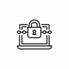 laptop lock safety icon sign vector