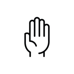 Simple outline icon of an open hand showing five fingers