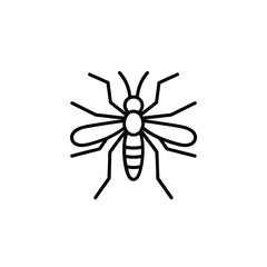 Simple line art icon of a mosquito top view
