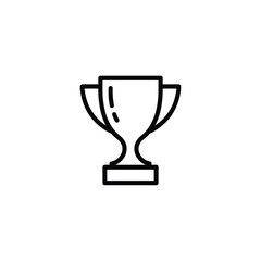 Simple line art trophy icon for achievement and victory