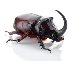 Close-up of a large rhinoceros beetle