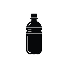 Simple black silhouette of a plastic water bottle