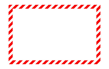 Candy cane rectangular frame, red and white stripe festive border, isolated vector on transparent background