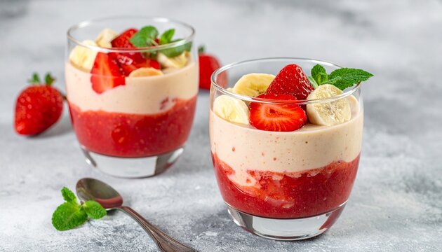 elicious Strawberry Banana Smoothie with Fresh Slices
