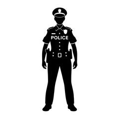 Uniformed officer stands confidently in a classic police outfit, showcasing a dedicated approach to community safety and law enforcement