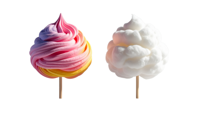  Sweet Cotton Candy Pair isolated on transparent background