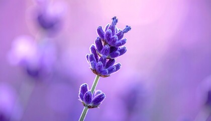 Close-up of a lavender flower in soft focus