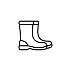 Simple outline icon of tall rubber rain boots