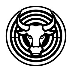 Glyph style icon showing bull mascot