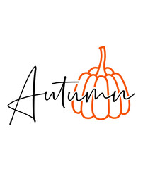 Autumn fall typography clip art design on plain white transparent isolated background for card, shirt, hoodie, sweatshirt, apparel, tag, mug, icon, poster or badge