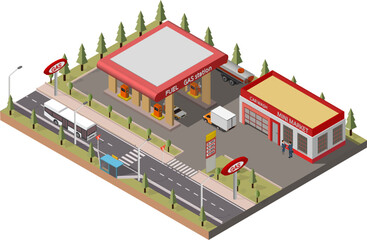Isometric gas station