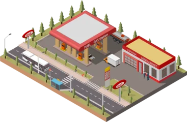 Isometric gas station © saikorn