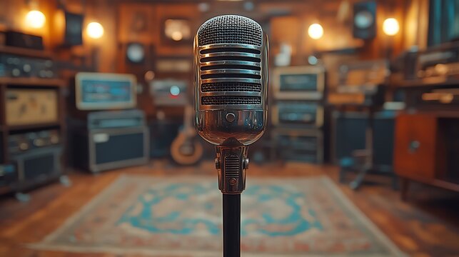 Vintage microphone audio recording studio equipment