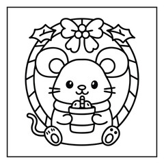 coloring page for kids, Christmas Coloring Page Line Art