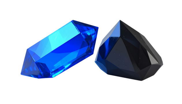  Geometric Crystal Variations Collection isolated on transparent background