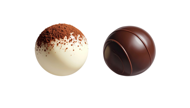 Sweet Dessert Truffle Pair isolated on transparent background