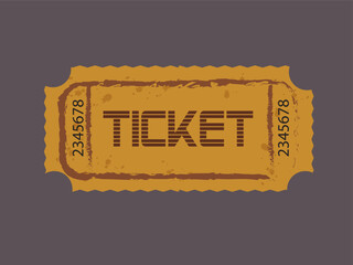 Vintage ticket illustration with a retro design, perfect for adding a touch of nostalgia to your projects, such as event posters or promotional materials