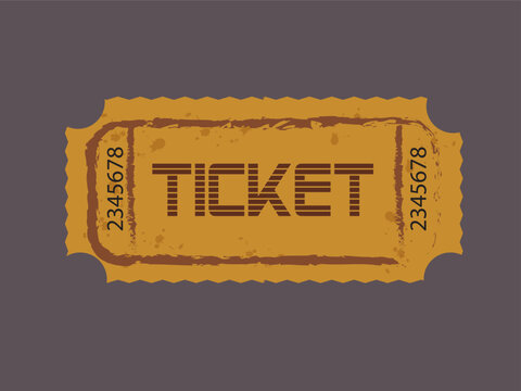 Vintage ticket illustration with a retro design, perfect for adding a touch of nostalgia to your projects, such as event posters or promotional materials
