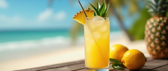 Refreshing tropical cocktail recipe: mai tai with pineapple and rum for summer beach vacation drink ideas 