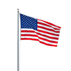 Fototapeta premium United States American Flag Illustration on White Background