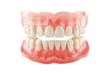 Fototapeta premium Realistic dental anatomy close-up of upper and lower teeth for educational purposes