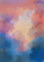 Abstract hand drawn colorful pastel watercolor background