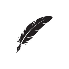 Minimalist quill pen writing icon vector