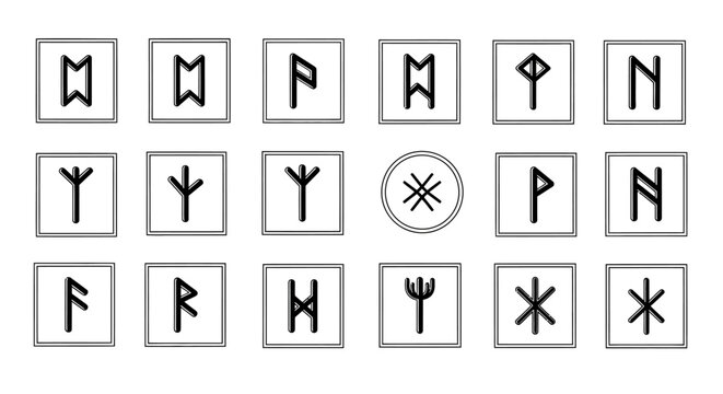 Collection of Ancient Runes - A Symbolic and Mystical Alphabet.
