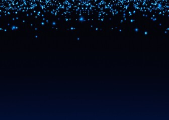 Abstract Blue Glowing Sparkling Confetti Light Glitter Particles PNG on Transparent Background