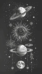 Vintage Celestial and Scientific Sketch Art