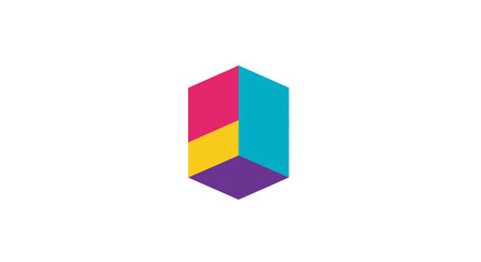 Colorful geometric cube logo vector illustration.