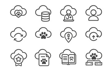 System emergency badge cloud pet vector update icon backup sync storage subscription