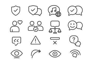 Fototapeta premium Icons icon harmonizer speech protector symbol role kindness badge civility steward voice