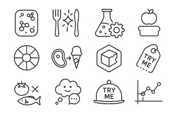 Icon ai graph badge vector tag flask culinary cloud randomized taste mismatch