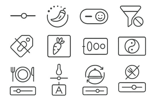 Bubble intolerance meal bar spice customization portion icon vector remix selector icons