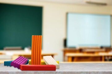 Different colored plasticine Educational games for children.