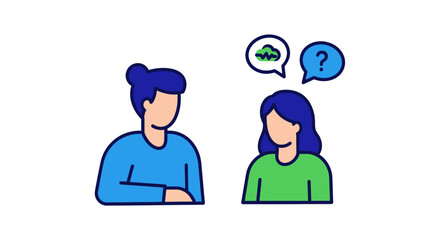 Two women engaged in a therapeutic conversation icon.