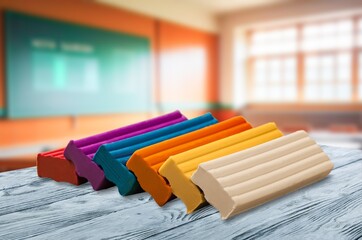 Different colored plasticine Educational games for children.