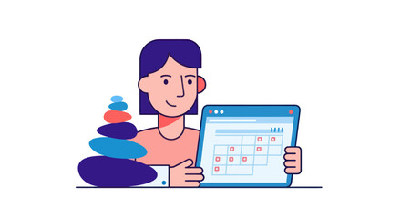 Illustration of a person planning their schedule for work life balance.