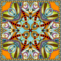 Colorful Paisley Floral Geometric Pattern Square Design