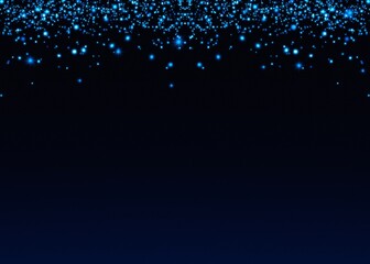 Abstract Blue Glowing Sparkling Confetti Light Glitter Particles PNG on Transparent Background