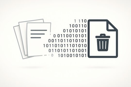Digital File Deletion and Data Erasure Concept - Powered by Adobe