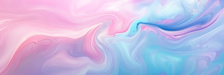 Fototapeta premium Abstract watercolor illustration featuring soft pastel colors blending harmoniously, creating a serene and dreamy atmosphere with flowing shapes and textures for artistic backgrounds