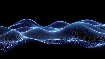 abstract tech background of glowing waves and dots