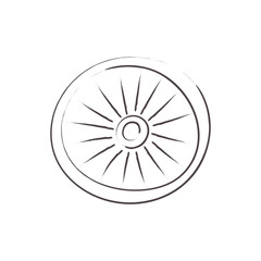 Hand drawn vector illustration of a mushroom slice