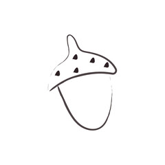 Doodle illustration of an acorn