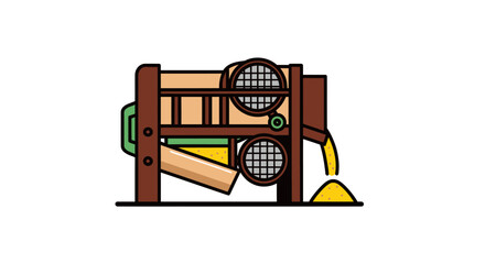 Vector Illustration of an Industrial Sifting and Processing Machine. © Alienmarsh