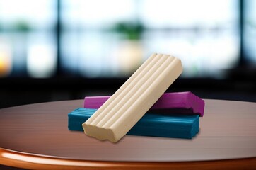 Different colored plasticine Educational games for children.