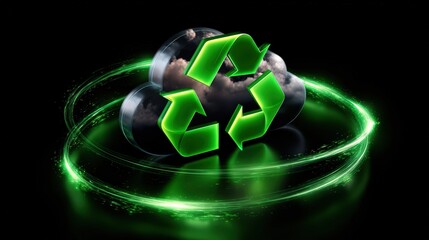 Green Recycling Symbol in Cloud Concept